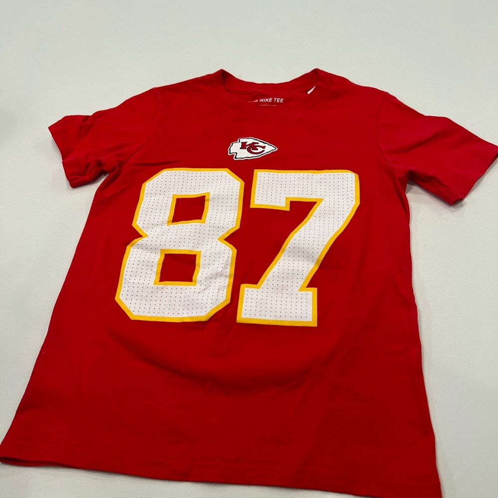 Nike Red Kelce Tee with Graphic Design kids small